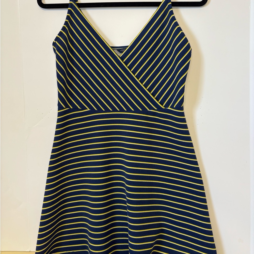 Striped Navy and Yellow Dress